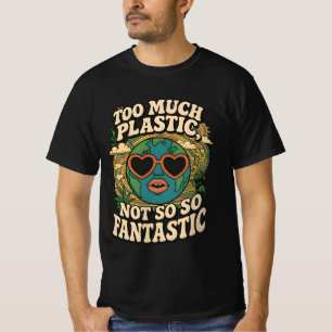 Stop Plastic Pollution T-shirt – Retro Earth Desig