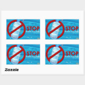 Stop plasticvervuiling rechthoekige sticker (Vel)