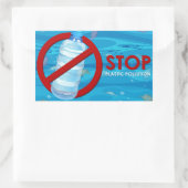 Stop plasticvervuiling rechthoekige sticker (Tas)
