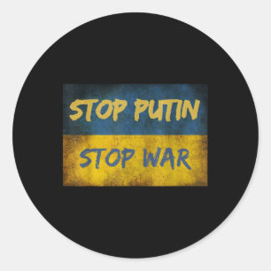 Stop Poetin de oorlog tegen Oekraïne Ik sta in het Ronde Sticker