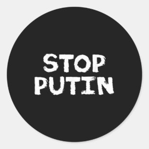 Stop Poetin tegen de oorlog Ronde Sticker
