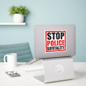 Stop politie brutaliteit Sticker (Laptop op bureau)