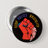 Stop politiegeweld ronde button 7,6 cm (Voorkant /achterkant)