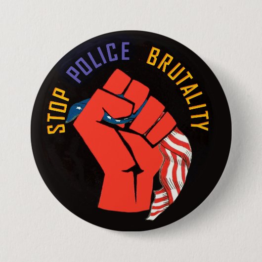 Stop politiegeweld ronde button 7,6 cm (Voorkant)