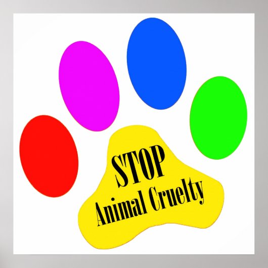 Stop Poster tegen dierenmishandeling (Voorkant)