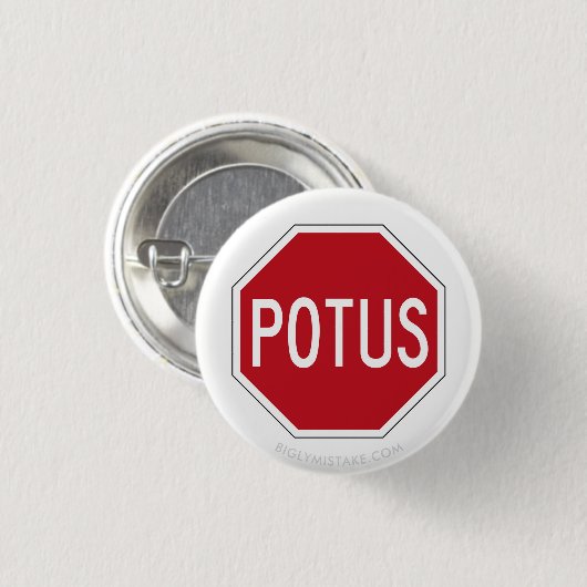 STOP POTUS RONDE BUTTON 3,2 CM (Voorkant /achterkant)