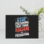 Stop Pretending Your Racism is Patriotism Kaart (Staand voorkant)