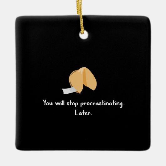 Stop procrastineren keramisch ornament (Voorkant)