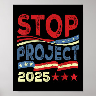 Stop Project 2025 Anti Trump Vlag Politiek Poster