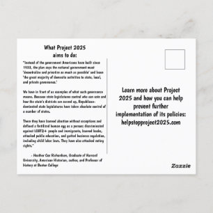 Stop Project 2025 Briefkaart
