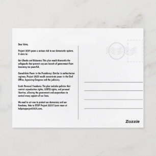 Stop Project 2025 Briefkaart