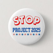 Stop Project 2025 Button Stem Blauw Anti-Trump USA (Voorkant)