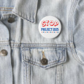 Stop Project 2025 Button Stem Blauw Anti-Trump USA (In situ)