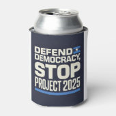 STOP Project 2025 - Defend Democracy - Vote Blue Blikjeskoeler (Blikje Voorkant)