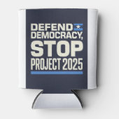 STOP Project 2025 - Defend Democracy - Vote Blue Blikjeskoeler (Voorkant)