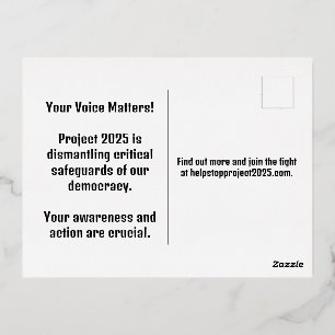 STOP Project 2025 - Defend Democracy - Vote Blue Folie Feestdagen Briefkaart