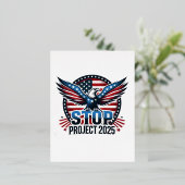 STOP Project 2025 - Defend Democracy - Vote Blue Folie Feestdagen Briefkaart (Staand Voorkant)