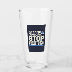 STOP Project 2025 - Defend Democracy - Vote Blue Glas