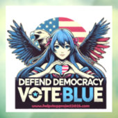 STOP Project 2025 Defend Democracy Vote Blue Raamsticker (Vel 3)