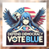 STOP Project 2025 Defend Democracy Vote Blue Raamsticker (Vel 2)