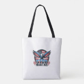 STOP Project 2025 - Defend Democracy - Vote Blue Tote Bag (Achterkant)