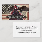 STOP Project 2025 - Democratie verdedigen Visitekaartje (Voorkant / Achterkant)