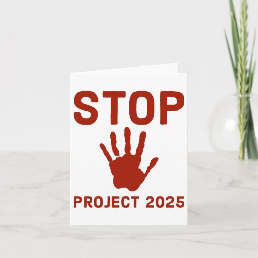 Stop Project 2025 Horror Design met Handprint Act Kaart (Voorkant)