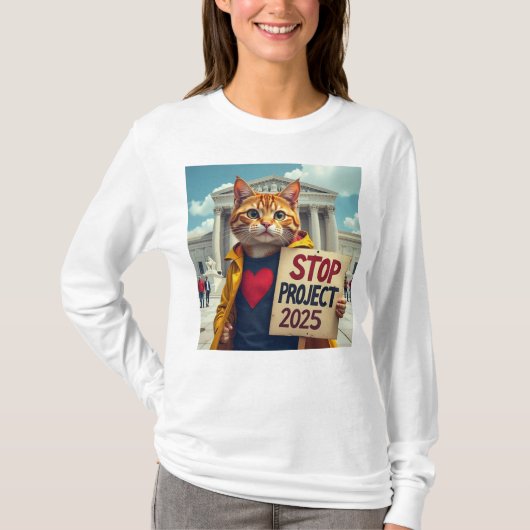 Stop Project 2025 Katten T-shirt (Voorkant)