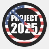 STOP Project 2025 Ronde Sticker (Voorkant)