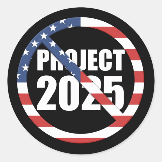 STOP Project 2025 Ronde Sticker (Voorkant)