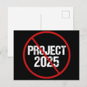 Stop Project 2025 tegen Trump Briefkaart (Voorkant / Achterkant)