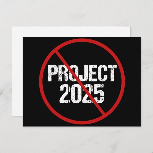 Stop Project 2025 tegen Trump Briefkaart (Voorkant / Achterkant)