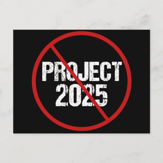 Stop Project 2025 tegen Trump Briefkaart (Voorkant)
