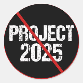 Stop Project 2025 tegen Trump Ronde Sticker