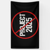 Stop Project 2025 tegen Trump Spandoek (Verticaal)