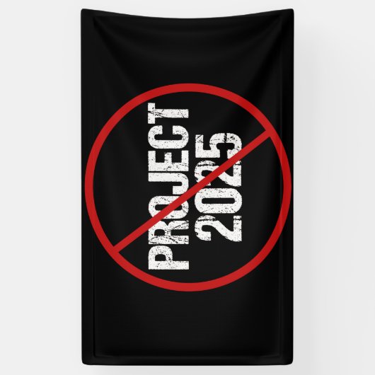 Stop Project 2025 tegen Trump Spandoek (Verticaal)