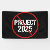 Stop Project 2025 tegen Trump Spandoek (Horizontaal)