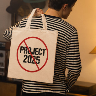 Stop Project 2025 tegen Trump Tote Bag