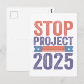 STOP Project 2025 Trump American Patroitic Briefkaart (Voorkant / Achterkant)