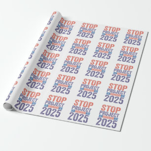 STOP Project 2025 Trump American Patroitic Cadeaupapier