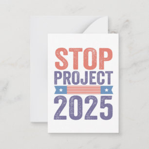 STOP Project 2025 Trump American Patroitic Notitiekaartje