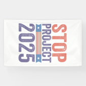 STOP Project 2025 Trump American Patroitic Spandoek (Horizontaal)
