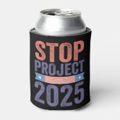 Stop Project 2025 Trump Amerikaans Patriottisch Blikjeskoeler (Blikje Voorkant)