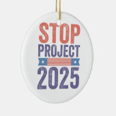 Stop Project 2025 Trump Amerikaans Patriottisch Keramisch Ornament (Rechts)