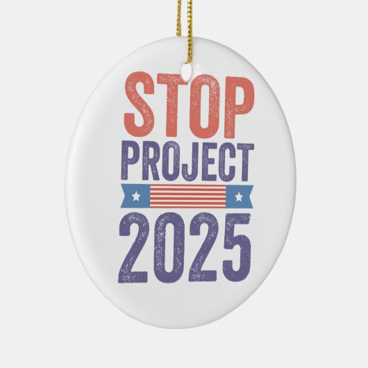 Stop Project 2025 Trump Amerikaans Patriottisch Keramisch Ornament (Rechts)