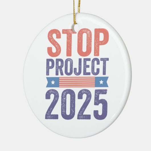 Stop Project 2025 Trump Amerikaans Patriottisch Keramisch Ornament (Links)