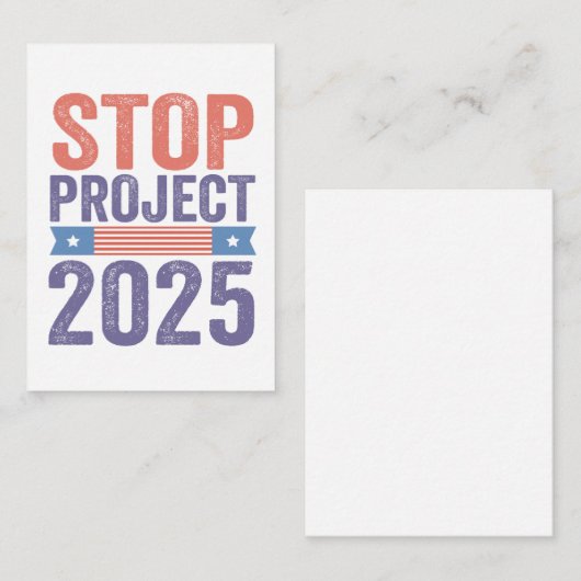 Stop Project 2025 Trump Amerikaans Patriottisch Notitiekaartje (Voorkant / Achterkant)