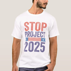 Stop Project 2025 Trump Amerikaanse Patriottisch  T-shirt