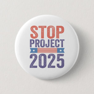 Stop Project 2025 Trump Amerikaanse Patriottische  Ronde Button 5,7 Cm