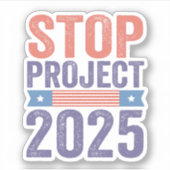 Stop Project 2025 Trump Amerikaanse Patriottische  Sticker (Voorkant)